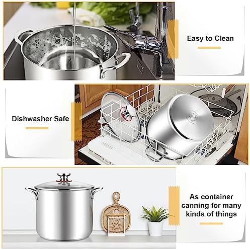 TeamFar 12 Quart Stock Pot with Lid