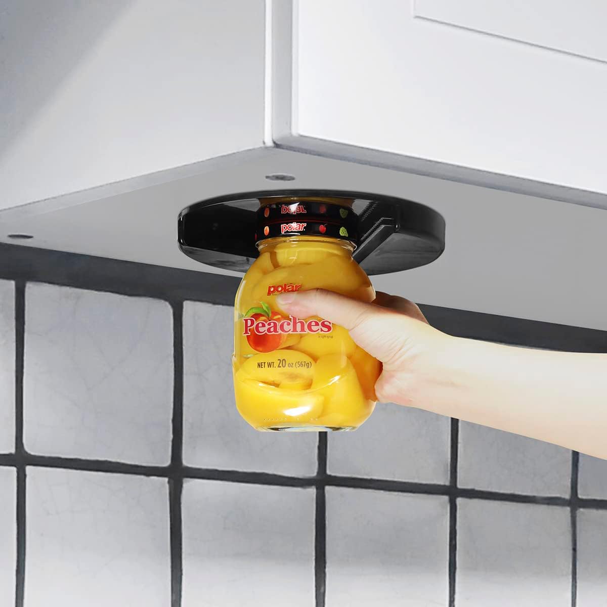 Under Counter Jar Opener for Weak Hands - Black