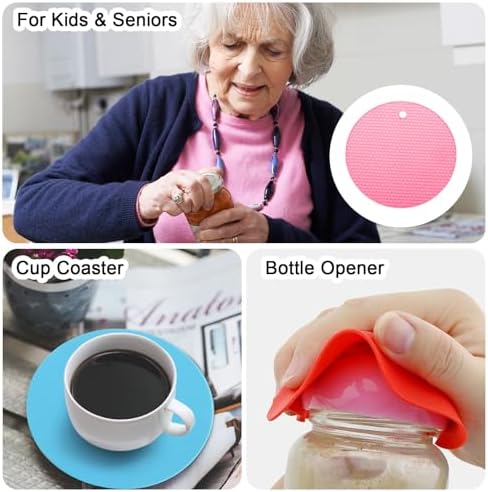 Uxcell 3pcs Silicone Jar Opener Pads Pink