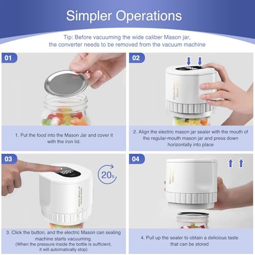 ZenTong Infi Vacuum Sealer with Auto Stop and Wide Mouth Lids