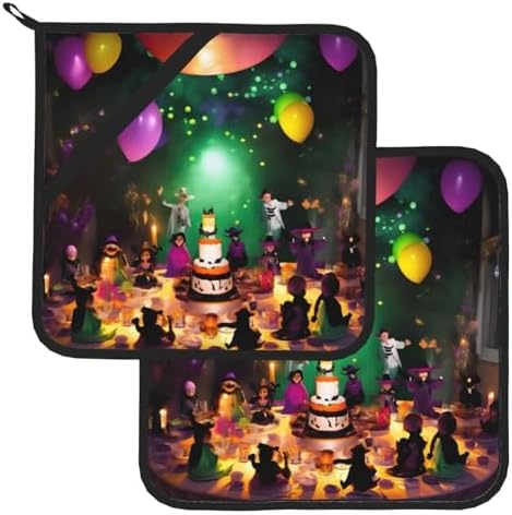 Halloween Party Kitchen Set with Heat Resistant Gloves