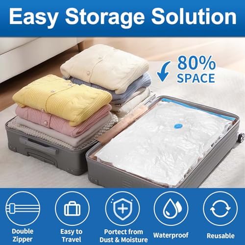 ZXA Vacuum Storage Bags with Electric Pump 8 Pack