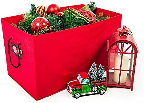 Multi Use Christmas Decoration Storage Box - Red