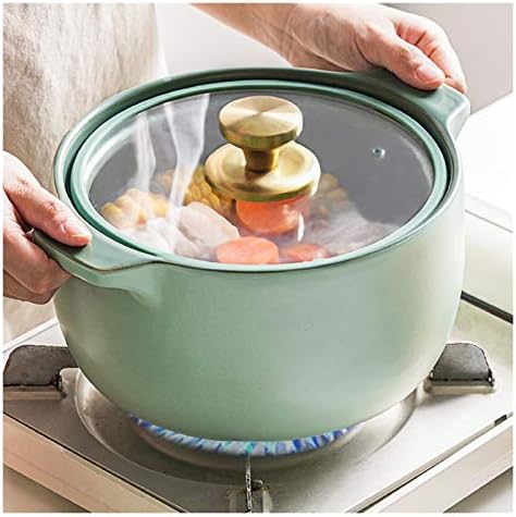 SISWIM 35L Ceramic Stock Pot with Glass Lid