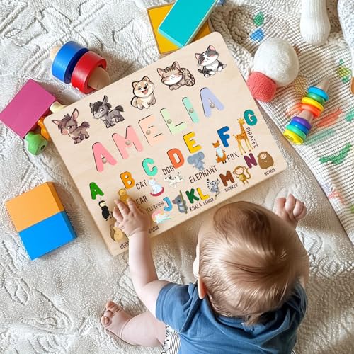 Personalized Wooden Baby Name Puzzle for Toddlers