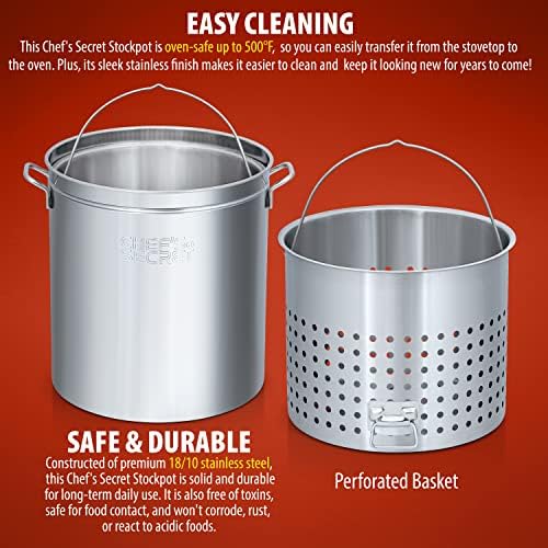 Chefs Secret 82 Quart Stockpot with Basket