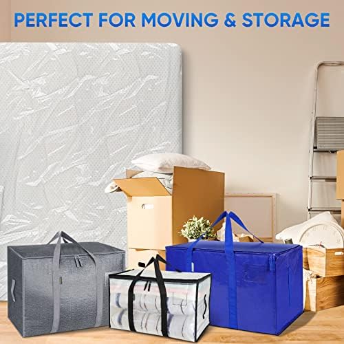 Ticonn 2pk Plastic Mattress Bag Waterproof Heavy Duty