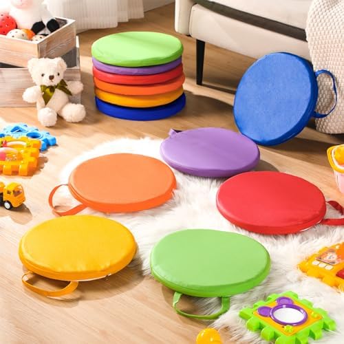 Suzile 12 Pcs Round Floor Cushions for Kids