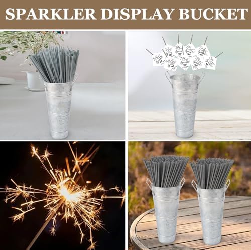 8pcs 10inch Galvanized Flower Bucket Set