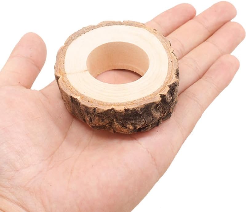 Yuudar Rustic Wooden Napkin Rings Set of 10