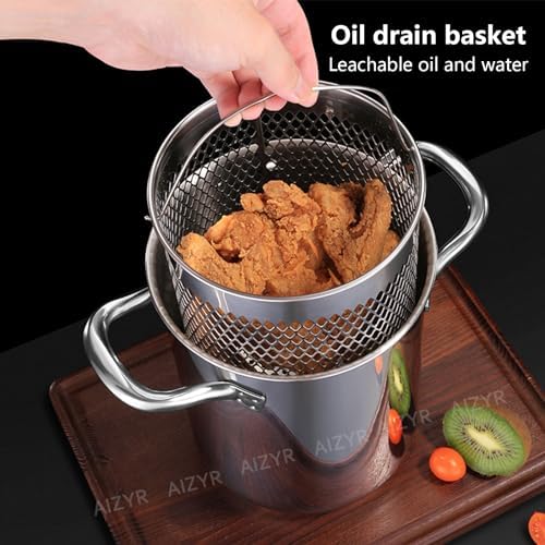 AIZYR Stainless Steel Soup Pot with Basket and Lid