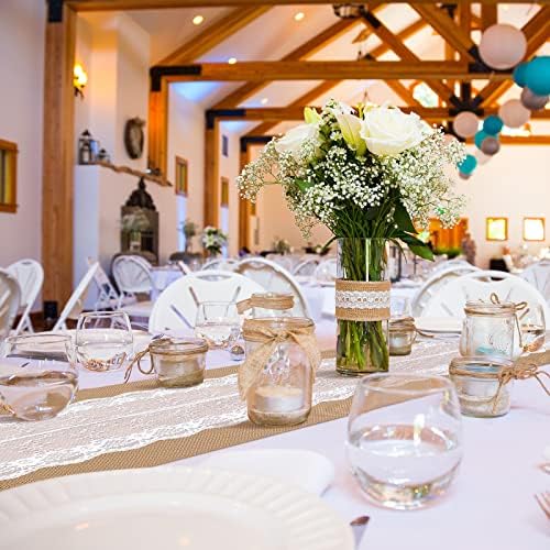 Chumia 12 Pack Burlap Table Runner for Farmhouse Decor