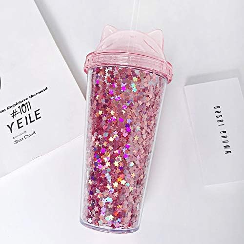 Kid Travel Tumbler with Straw Floral Reusable Plastic Cup