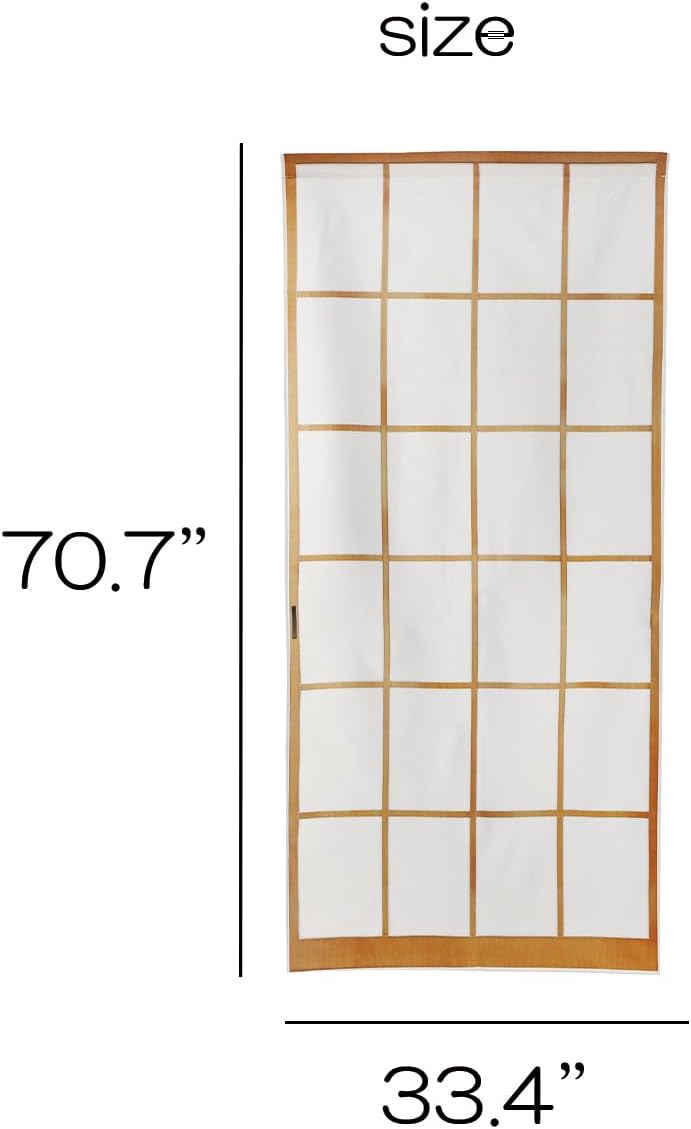 Noren Japanese Style Doorway Curtain with Shoji Pattern