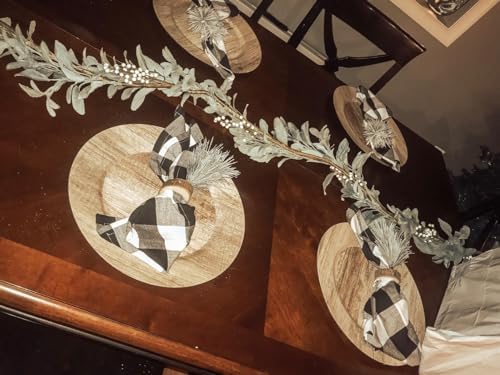 Yuudar Rustic Wooden Napkin Rings Set of 10