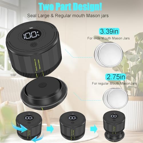 Auto Stop Electric Mason Jar Vacuum Sealer Kit