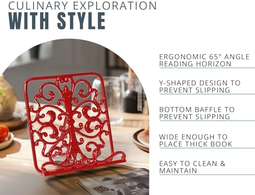 Comfify Cast Iron Cook Book Stand - Adjustable and Durable