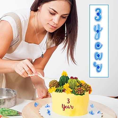 OIIKI 83 Pcs Alphabet Number Cake Stamp Set
