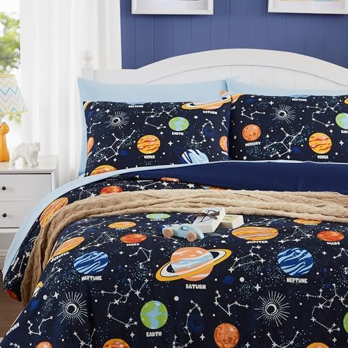 Glow In The Dark Space Comforter Set For Kids