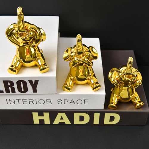 Cute Small Set of 3 Elephant Statues Home Decor