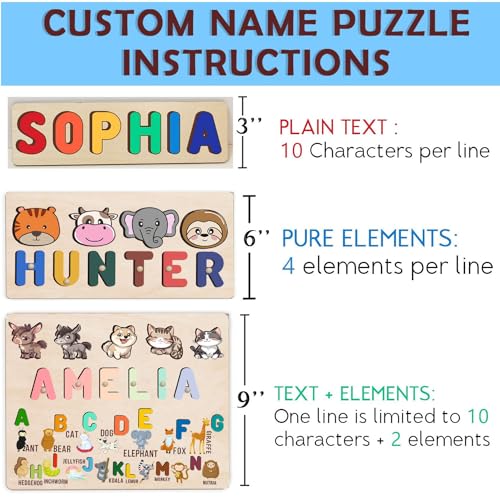Personalized Wooden Baby Name Puzzle for Toddlers