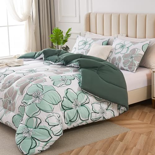 Crossvast 3 Piece Queen Comforter Set with Leaf Design