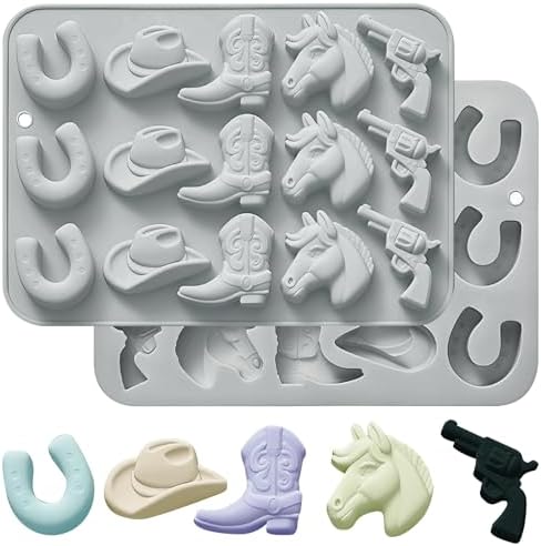 2Pcs Cowboy Chocolate Mold Double Blue