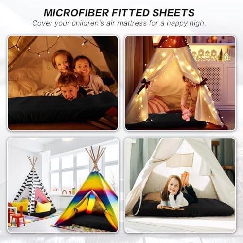 Breling Kids Air Mattress Fitted Sheets 2 Pcs Black