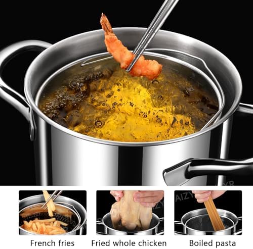 AIZYR Stainless Steel Soup Pot with Basket and Lid