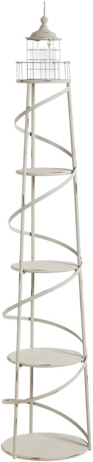 Cape Craftsmen 5 Tier White Distressed Lighthouse Display Shelf Unit