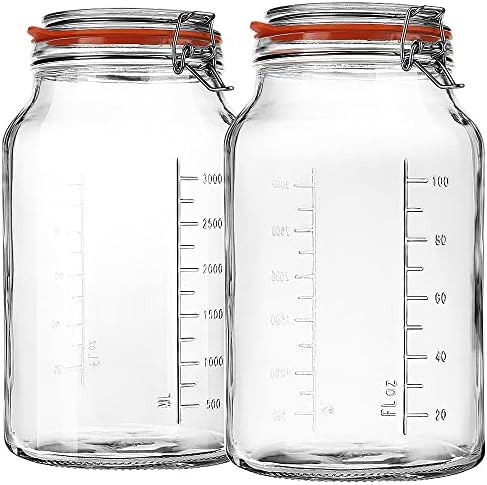 Super Wide-Mouth Glass Jars with Hinged Lids 2-Pack