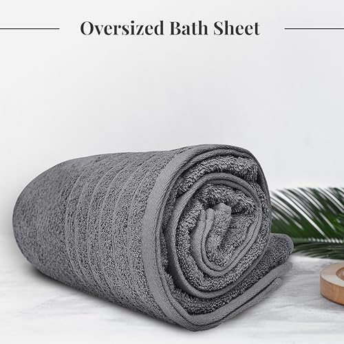 Tens Towels Jumbo Bath Sheet 40 x 80 Inches Dark Grey