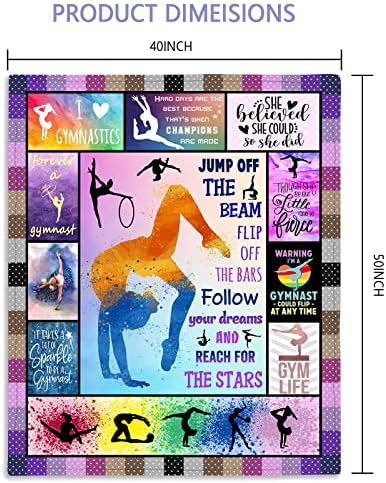 Gymnastics Themed Blanket 50x40 - Perfect Gift for Girls