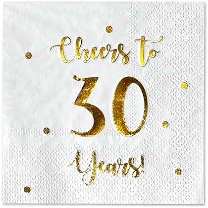 Cheers to 30 Years Cocktail Napkins 50-Pack