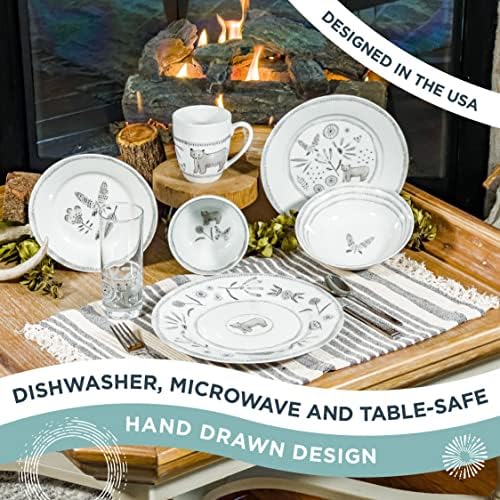 Everything Kitchens 16-Piece Dinnerware Set with Mugs Bear With Me