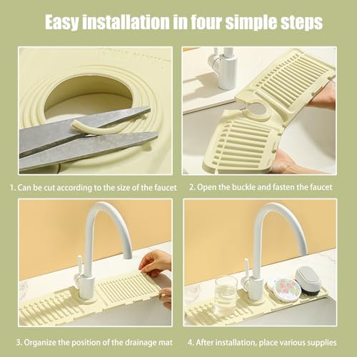 Swicado Faucet Mat - Premium Silicone Splash Guard for Kitchen Sink