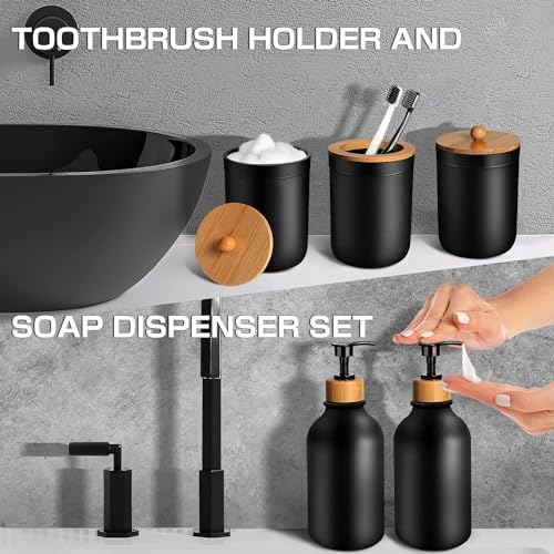 Black Matte Bathroom Accessories Set 5 Pcs