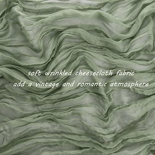 12 Pack 10ft Dusty Sage Green Cheesecloth Table Runner