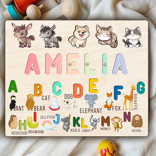 Personalized Wooden Baby Name Puzzle for Toddlers