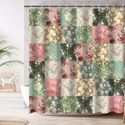 Mocsicka Boho Shower Curtain with 12 Hooks 72x72 Inch Waterproof