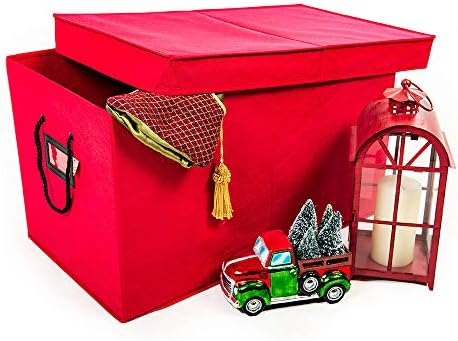 Multi Use Christmas Decoration Storage Box - Red