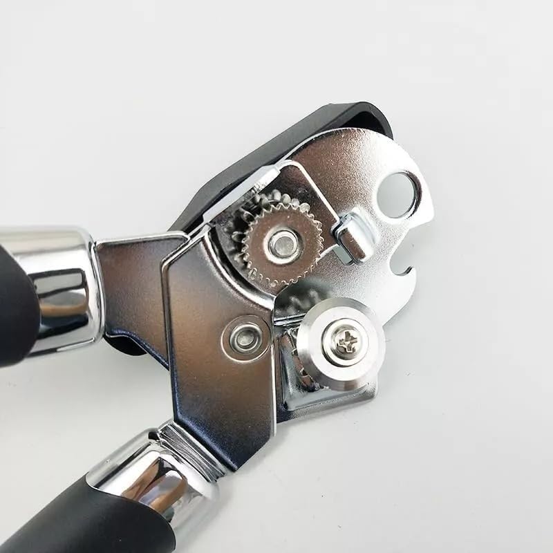 Manual Can Opener with Smooth Edge Blade and Bottle Opener Black 1