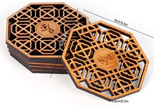Leftwei Wood Coasters 6PCS Anti Scald Heat Insulation Bar Tools