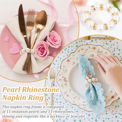 60 Pcs Pearl Napkin Rings for Elegant Weddings and Parties