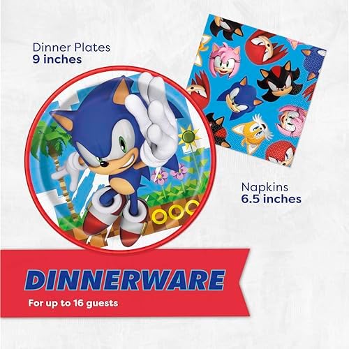 Sonic Birthday Party Decor Set for 16