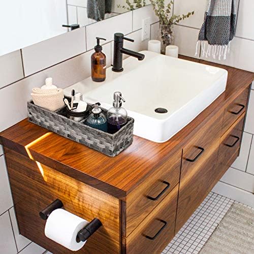Larger Compartments Toilet Paper Basket with Divider - Rustic Farmhouse Decor