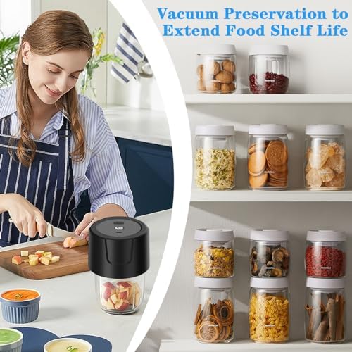 Electric Mason Jar Vacuum Sealer with 5 Regular 5 Wide Mouth Lids