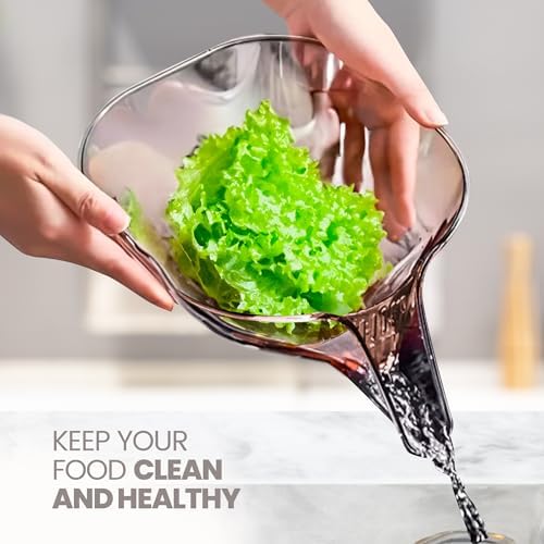 Silicone Strainer Set with Drain Basket and Vegetable Washer Black