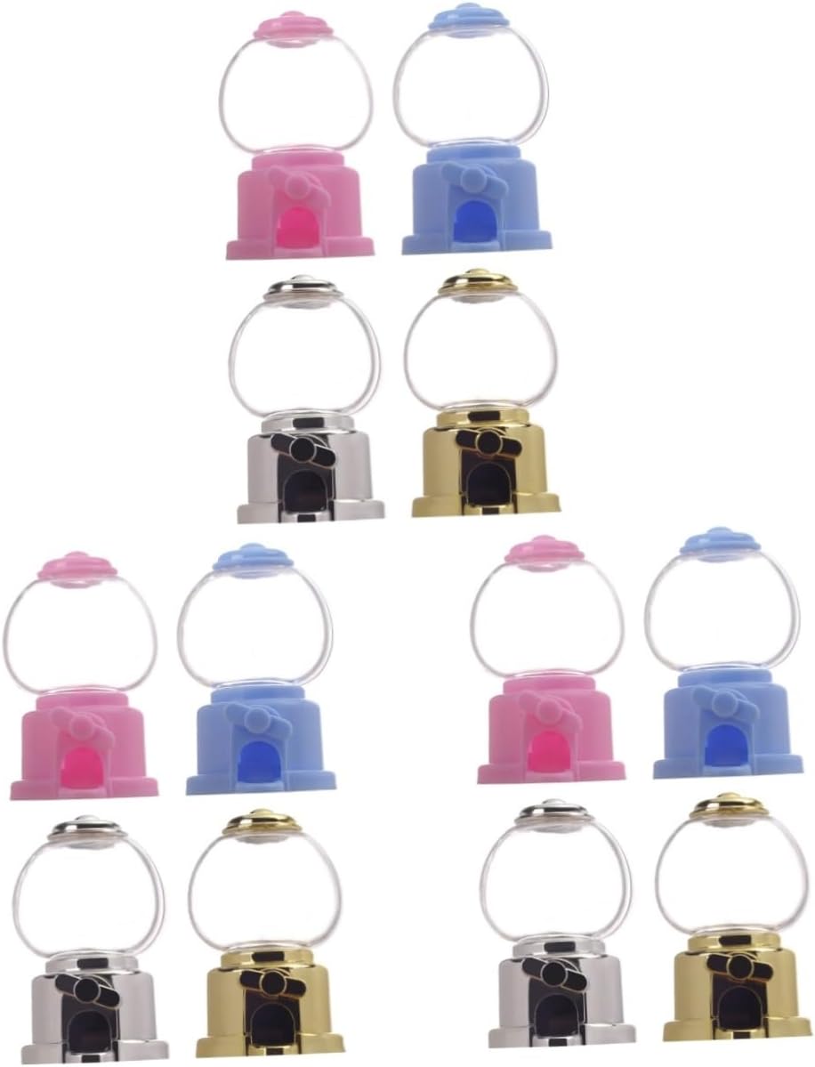 Healifty 8pc Manual Gumball Machine Candy Dispenser
