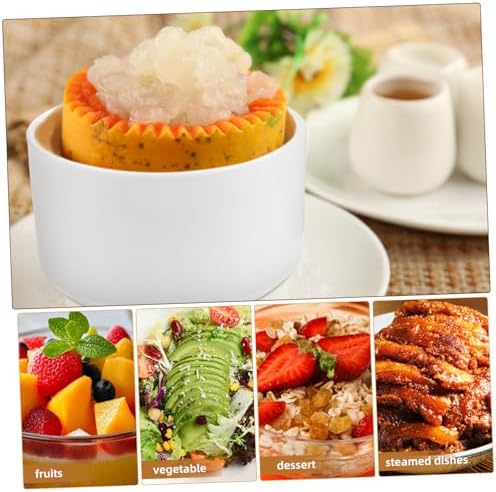 PRETYZOOM Practical Ceramic Soup Bowl Lid Steamer